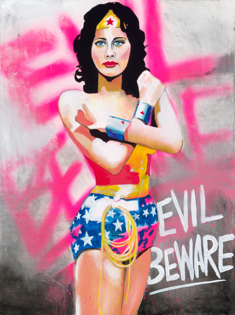 Wonder Woman "EVIL BEWARE" 30x40 Original
