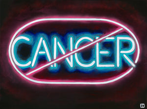 NO CANCER Neon Canvas Print