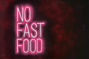 NO FAST FOOD Neon Canvas Print